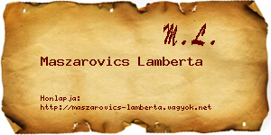 Maszarovics Lamberta névjegykártya